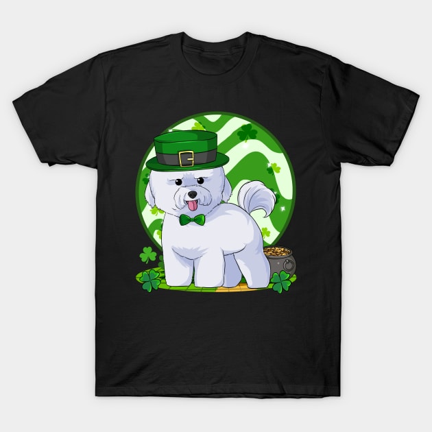 Bichon Frise Dog St Patricks Day Leprechaun T-Shirt by Noseking